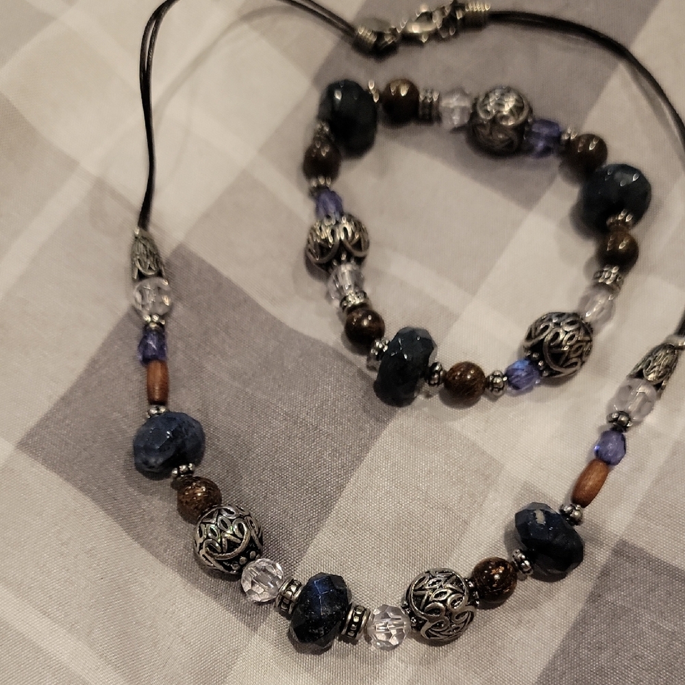 Lia Sophia Midnight Blue and Silver Jewelry Set